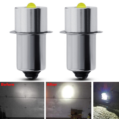 #ad 2pcs P13.5S LED Flashlight Lights Torch Lamp Bulbs 3V White Upgrade Replacement $11.89
