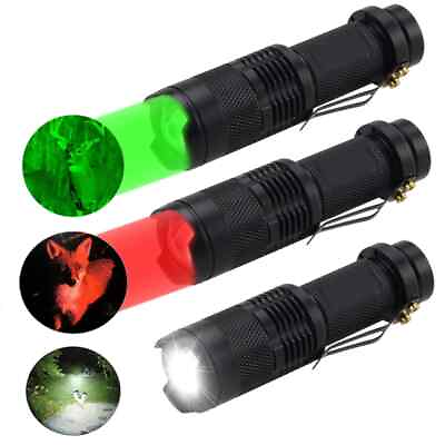 #ad LED Flashlight Multifunction Portable Green Blue Red Tactical Torch Zoomable $6.74