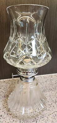 #ad Vintage 13quot; Lamplight Farms Glass Kerosene Oil Lamp Lantern Heavy Crystal Globe $82.44