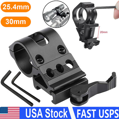 #ad Tactical Quick Release 45 Degree Scope Rail Mount Offset Flashlight Mount Ring $10.73