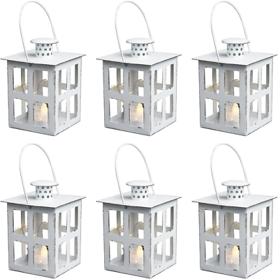 #ad #ad Decor 6PCS Mini Lanterns Decorative for Wedding Centerpieces Bulk White $52.06