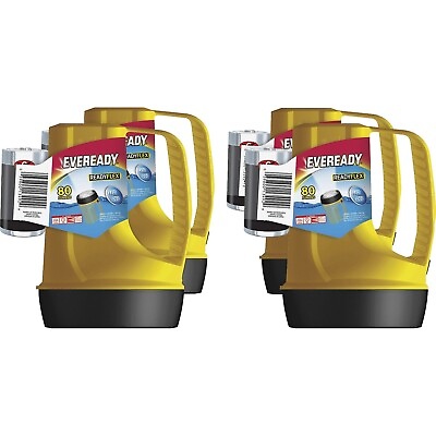 #ad 4 PACK Eveready ReadyFlex Floating LED Lantern Flashlight w D Batteries Yellow $25.95