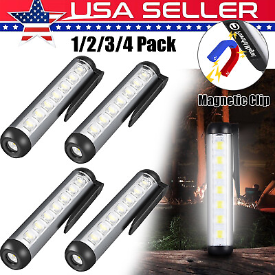 #ad 1 4x Rechargeable LED Flashlight Work Light Magnetic Camping Torch Work Penlight $7.93