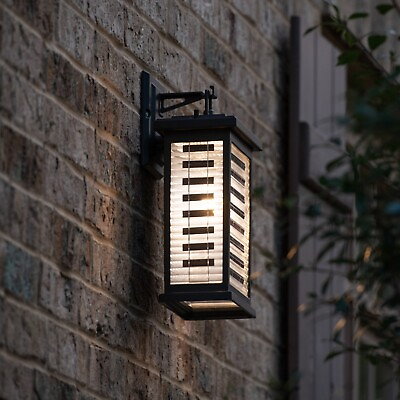 #ad GAMA SONIC Farmhouse Solar Wall Light Modern Coach Lantern LED Bulb 130010 $102.49