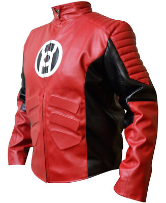 #ad Lantern JacketGardner#x27;s Red Lantern Faux amp; Real Sheep Leather Jacket All Sizes $86.50