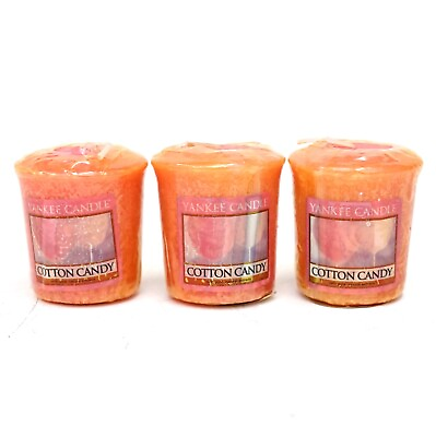 #ad Yankee Candle Set of 3 Samplers Votive Candles Cotton Candy $5.97