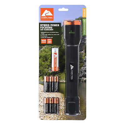 #ad Ozark Trail 1600Lumens LED Hybrid Power Flashlight Rechargeable Battery Included $33.18