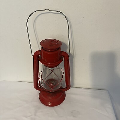 #ad Dietz Junior Red Camping Railroad Lantern vintage 12 inches tall $17.00