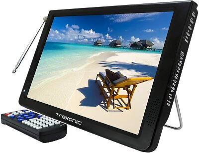 #ad #ad Trexonic 12” Portable Widescreen LED TV AC DC Reconditioned w Remote AV SD HDMI $77.94