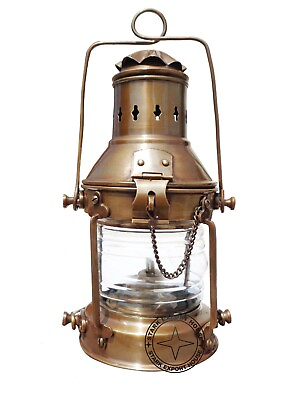 #ad #ad Nickel Brass Designer Lantern Glass Table Oil Lamp Home Decoration 11 inch AE $61.75