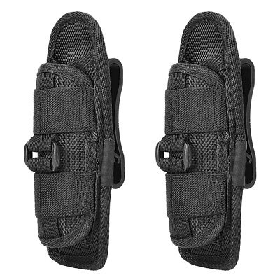#ad 2Pc Tactical Flashlight Pouch Holster Rotatable Flashlight Holder Belt Clip Case $12.99