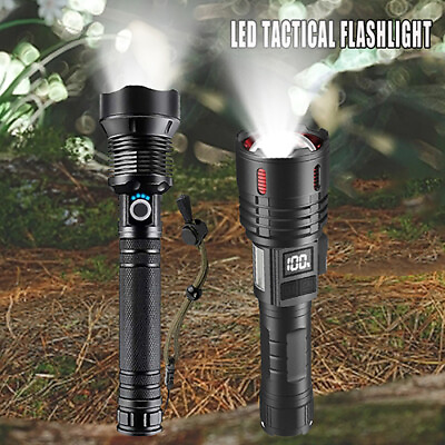#ad 9000000 LM Rechargeable LED Flashlight Tactical Police Super Bright Torch Zoom $7.59