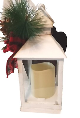 #ad White Lantern With Candle Decor $9.95