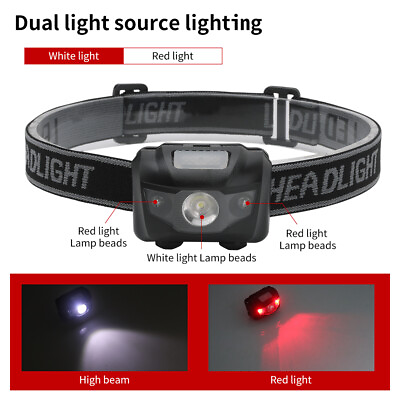 #ad Mini LED Headlamp Head Torch Lamp WhiteRed Light Flashlight Headlight Hunting $11.99