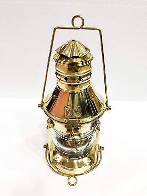 #ad Antique Heavy Duty Nautical Solid Brass 15quot; Oil Hanging Lantern Home Decor $108.93