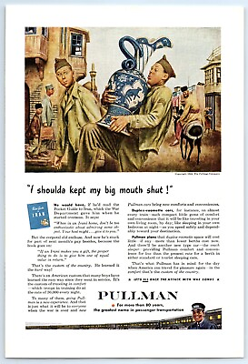 #ad WWII Pullman Railroad Train RR Shoulda Kept My Mouth Shut 1944 Print Ad 6.75x10quot; $10.99