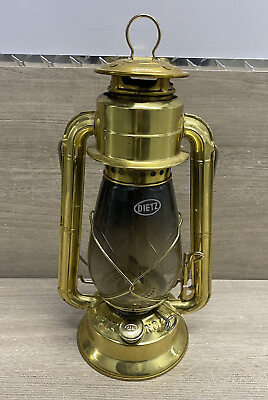 #ad Vintage 12quot; Tall Dietz No 20 Junior Oil Kerosene Gold Metal Lantern Rare $76.49