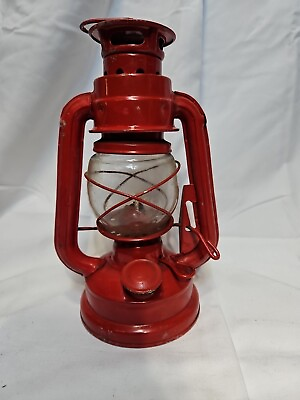 #ad #ad Vintage Small Red Winged Kerosene Oil Buring Hurricane Railroad Lantern 9 in $29.99