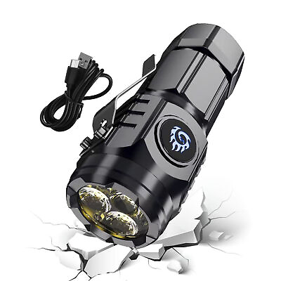 #ad High Lumens LED Flashlight Rechargeable 5 Lighting Modes Portable For Outdoor $11.21