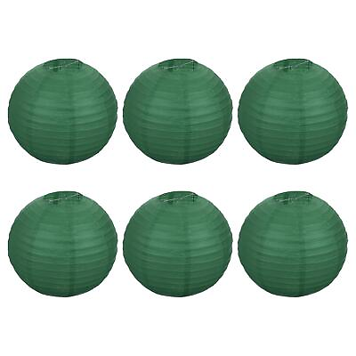 #ad 6pcs 12 Inch Folding Hanging Paper Lanterns for Wedding Home Party Dark Green $21.52
