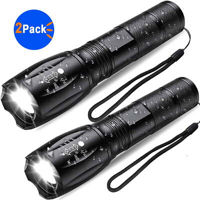 #ad 1200000LM Tactical LED Flashlight High Powered 5 Mode Zoomable Zoom Torch AAA $11.99