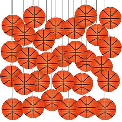 #ad Basketball Paper Lanterns 8 Inch Basketball Shaped Sport Paper Lanterns Basket $29.99