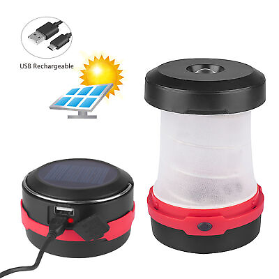 #ad Camping Tent Light USB amp; Solar Lantern Hiking Lamp Telescopic Working Lantern $20.15