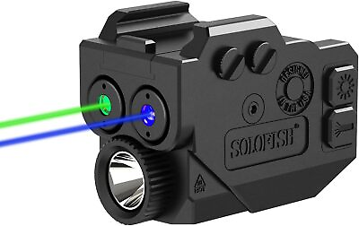 #ad SOLOFISH Pistol Blue Green Laser Sight Flashlight Rechargeable Picatinny Handgun $56.99