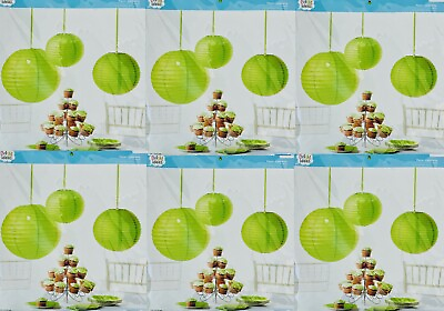 #ad Paper Lanterns Party Supplies Green 18 Count Different Sizes NEW $21.88