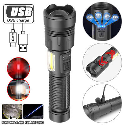 #ad 1200LM LEP Flashlight White LED Light Outdoor Lamp Rechargeable Torch $17.47