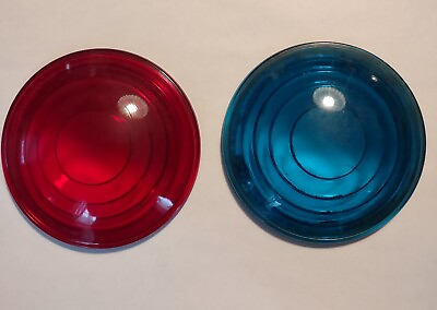 #ad #ad Lot Of 2 Red And Cobalt Blue Railroad Lantern Lens Corning Vintage 1935 $59.95
