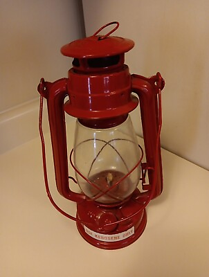#ad #ad Vntg Red Metal Kerosene 12quot;Lantern Glass Globe New Never Burned NICE See Photo#x27;s $19.99