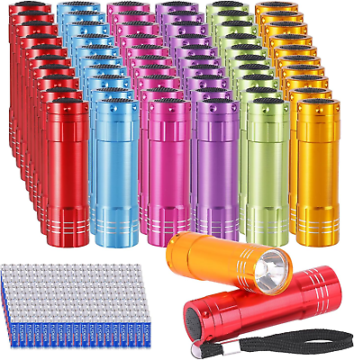 #ad 60 Pack Small Mini Flashlights for Kids Bulk with Batteries Cheap LED Flash Ligh $76.99