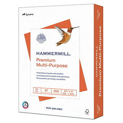 #ad Hammermill Printer Paper Premium Multipurpose Paper 20 lb 8.5 x 11 1 Ream... $7.50