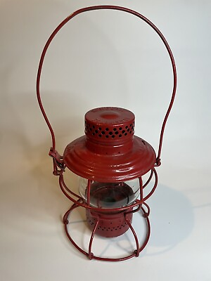 #ad #ad Red Metal Vintage Handlan St Louis USA Glass Globe Railroad Lantern $55.00