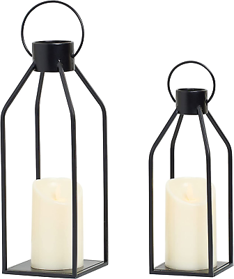 #ad #ad HPC Decor Modern Farmhouse Lantern Decor Black Metal Candle Lanterns for Christ $36.88