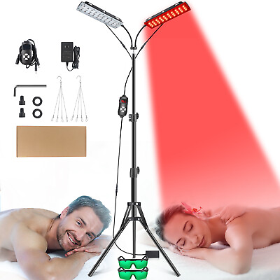 #ad IR Red Light Therapy Device Face Full Body Lamps Body Pain Relief Dual Stand $76.99