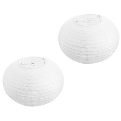 #ad 2pcs White Paper Lanterns for DIY Pendant Light Covers UW $12.19