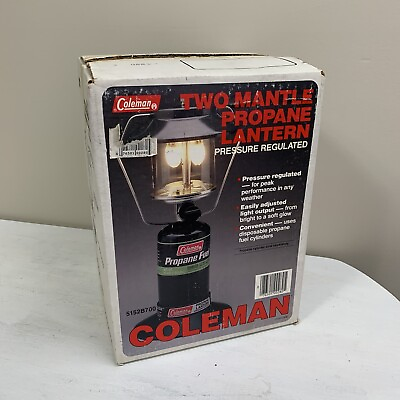 #ad NIB Vintage Coleman Two Mantle Propane Lantern 5152B700 No Fuel $32.90