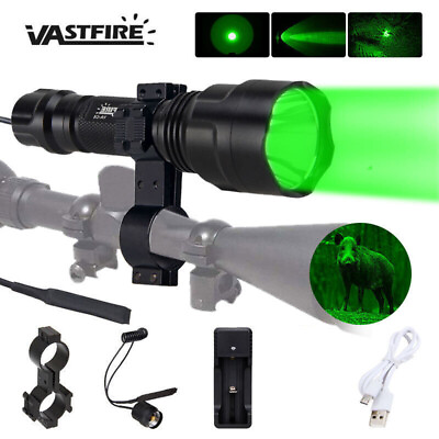 #ad 400Yards Green Red White LED Flashlight Flashlight Hunting Light Gun Mount $7.59