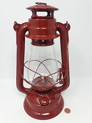 #ad Hurricane Kerosene Oil Lantern Camping Red Emergency Hanging Light Lamp 12quot; Tall $11.99