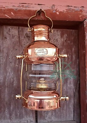 #ad #ad Nautical Brass amp; Copper Anchor 14quot; Oil Lantern Lamp Vintage Ship Hanging Lantern $124.61