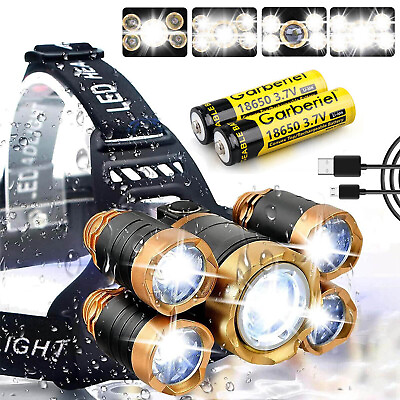 #ad Super Bright 5X LED Headlamp Rechargeable Head Light Flashlight Torch Lamp $13.99