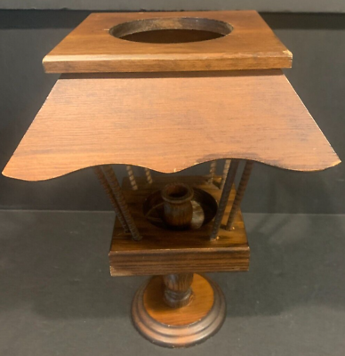 #ad WOODEN CANDLE HOLDER LANTERN Vintage See Pics $24.99