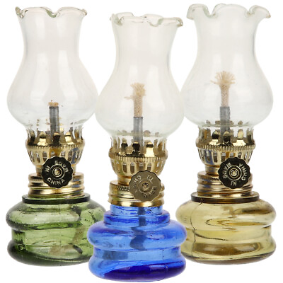 #ad 3PCS Vintage Indoor Kerosene Lantern Kerosene Lantern Glass Oil Lamp $22.23