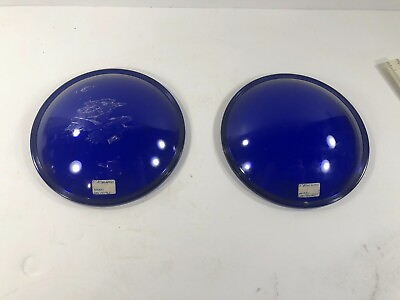 #ad #ad 2 Pyrex Blue Purple Glass Railroad Lantern Lens New York No 11723 5 1 2 dia $39.95