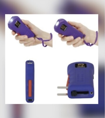 #ad #ad 911 POLICE 75 MV Rechargeable LED Stun Gun Holster PURPLE Walker Jogger Safety $23.98