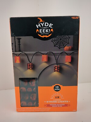 #ad #ad Halloween Pumpkin Jack o#x27; lantern LED String Lights 10 count NEW Hyde Eek $5.00