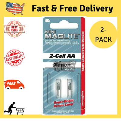 #ad Maglite Replacement Lamps For 2 Cell AA Mini Flashlight LED Super Bright 2 Pack $11.49