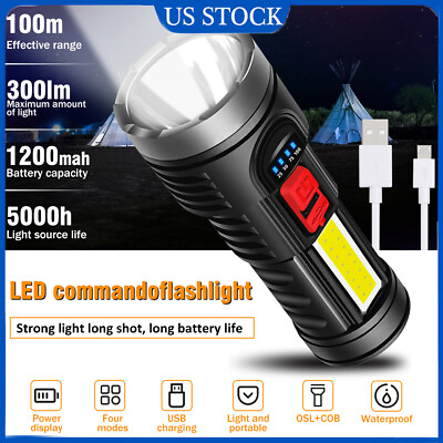 #ad 100000LM LED Torch Tactical Flashlight Lantern USB Rechargeable Super Bright US $10.99